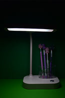 Pink Small Desk Lamp with Pen Holder, Wireless Charger LED Desk Lamps for Home, Office, Study Desk Lamp, 3 Modes Dimmable Touch.