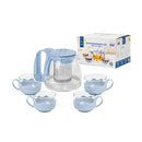 Simple Fashion Glass Teapot Set 900ml. (Blue)