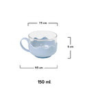 Simple Fashion Glass Teapot Set 900ml. (Blue)