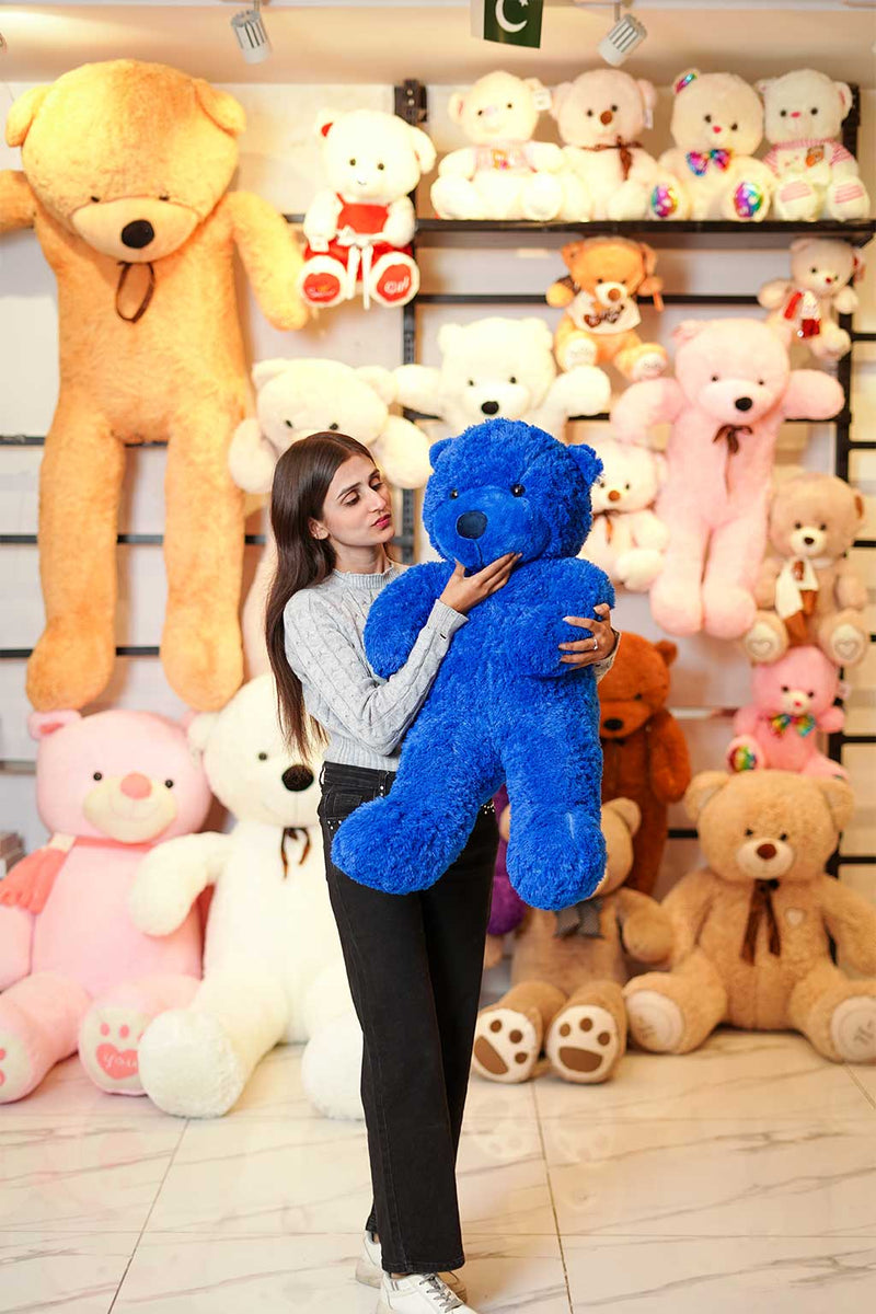 Soft And Huggable Jumbo Brown Teddy Bear 100cm - Giant Teddy Bear (Blue)