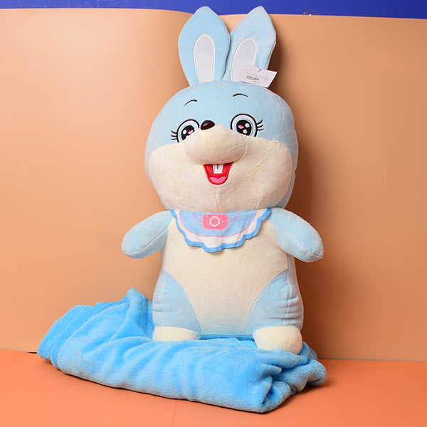 Cute Colorful Rabbit Plush Toys Bunny Stuffed Animal Baby Doll Girls And Boys. Stuff Toy with Blanket(price for 1 piece)