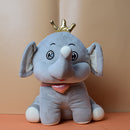Elephant Have Crown Soft Toy Animal Plush Teddy for Kids Birthday Gifts Toys Baby Boys Girls Stuffed Toy