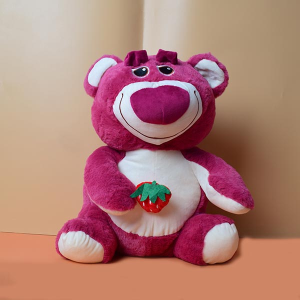 Disney Toy Story Lotso Bear Hugs Plush Pillow Toys with Attached Strawberry Soft Stuffed Cartoon Animation Baby Appease Toy Doll Gift