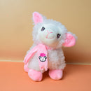 Soft And Fluffy Sheep Stuffed Plush Toy with Pink Scarf.