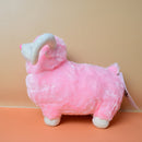 Soft And Fluffy Sheep With White Horns Stuffed Animal Toy For Kids.