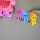 Cute owl shaped Portable Trolly Doll House Set with Pretend Play Accessories for Kids (Pink)