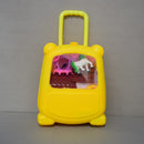 Cute owl shaped Portable Trolly Doll House Set with Pretend Play Accessories for Kids (Yellow)