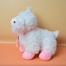 Soft And Fluffy Sheep Stuffed Plush Toy with Pink Scarf.