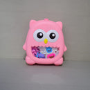 Cute owl shaped Portable Trolly Doll House Set with Pretend Play Accessories for Kids (Pink)