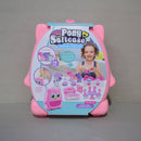 Cute owl shaped Portable Trolly Doll House Set with Pretend Play Accessories for Kids (Pink)