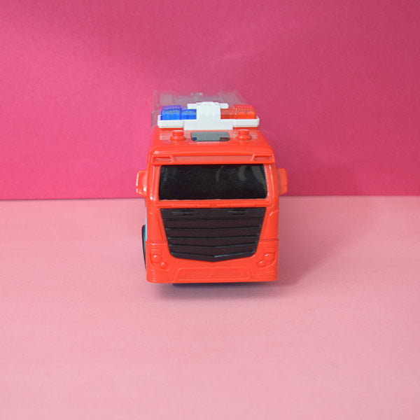 Electric 360° Transparent Gear Fire Truck Construction Vehicle Music Light Digging Truck Model Children's Toys