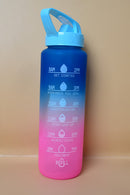 Gradient 1 Liter Sports Water Bottles Motivational Water Bottle with Time Marker Leak-proof BPA Free Drinking Water Bottle Fitness. (price for 1 piece)