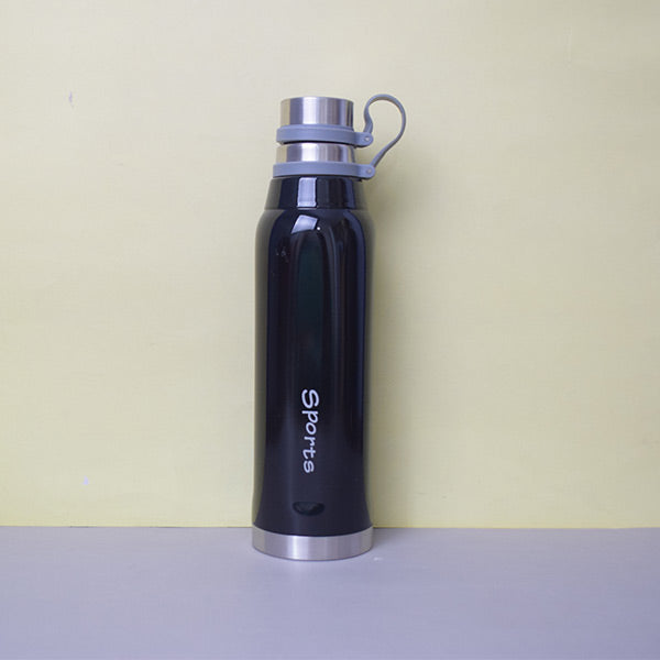 Sports Insulated Flask | Hot and Cold Stainless Steel Water Bottle | Double Walled Carry Flask for Travel, Home, Office, School | 800 ml, Black and Blue (800 ML)