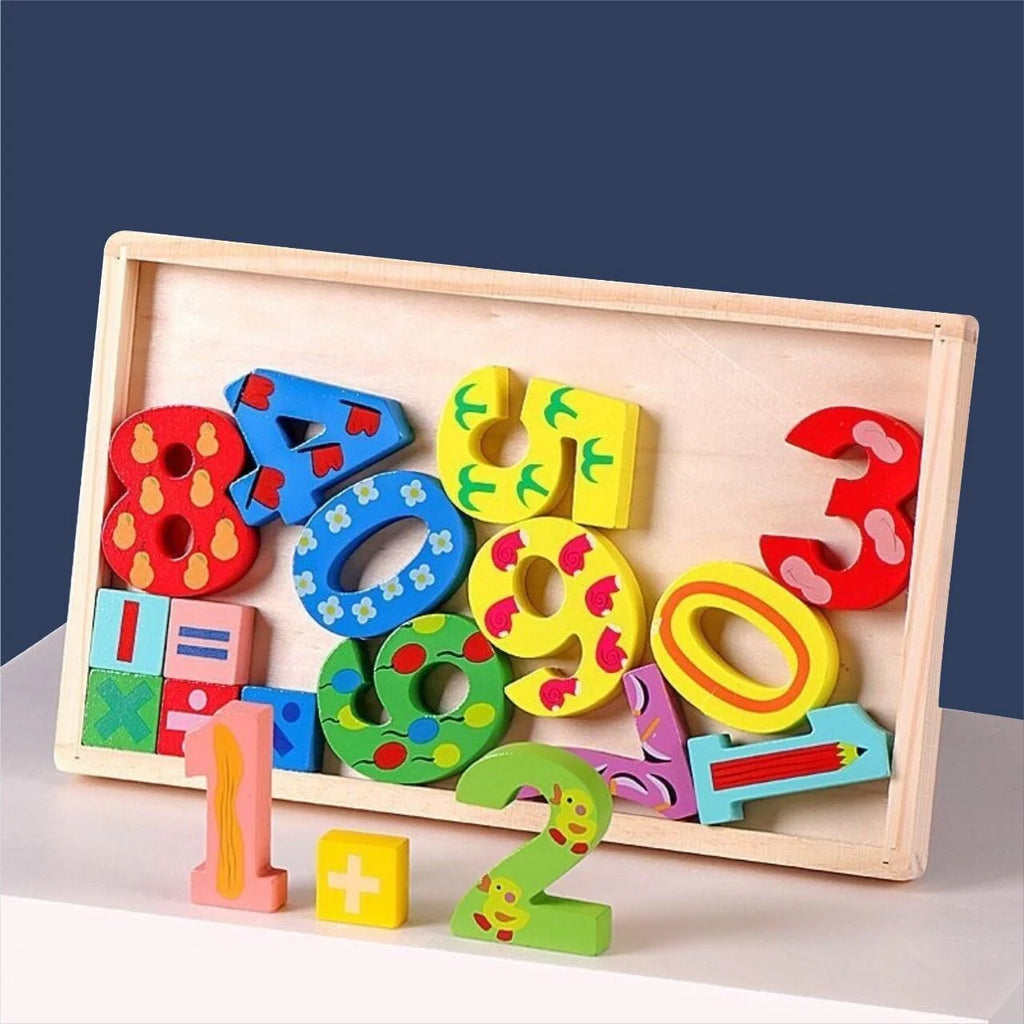 Simple Boxed Numbers Baby Montessori Boxed Numbers Blocks Educational Wooden Toys Preschool