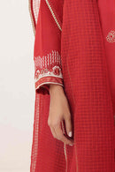 ZB  Embroidered Shirt Shalwar Dupatta - 0358