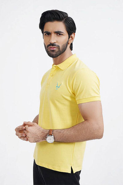 Soft Cotton Polo Shirt For Men's (Yellow)