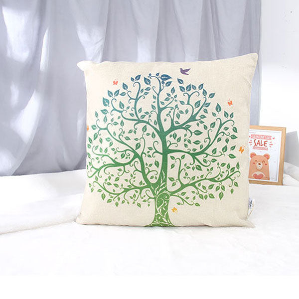 Cotton Linen Throw Pillow (Fantasy Tree)