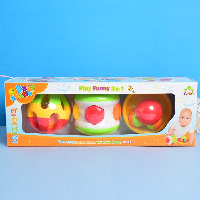 Rattle Exquisite Ball And Mushrooms Roll With Funny Play 3 In 1 And Baby Rattles