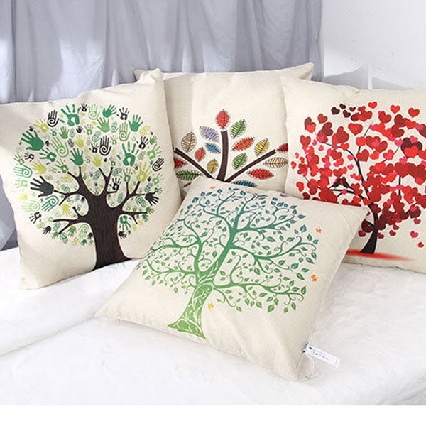 Cotton Linen Throw Pillow (Fantasy Tree)