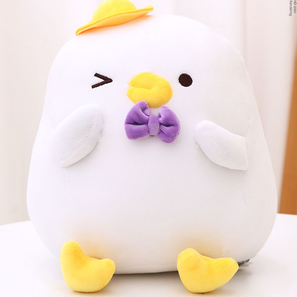 White Cartoon Chick Doll with Bow Tie (30cm)