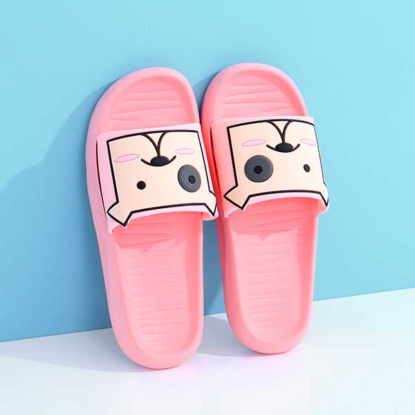 Dog pattern slide slippers for ladies (Pink, 37/38)