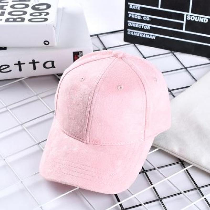 Suede simple children baseball cap (pink)