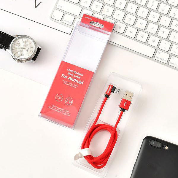 Cloth Braided Data Charging Cable for Android(Red)