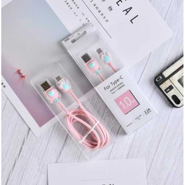 TYPE-C cartoon data cable (pink)