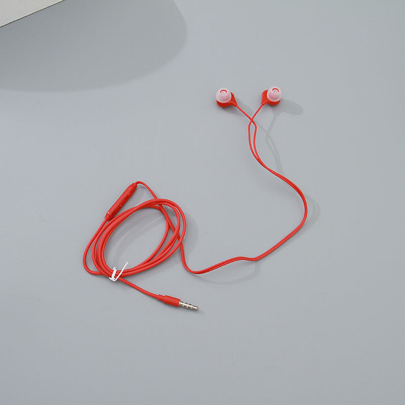 Chocolate Candy Color Wired Earphones With Volume Control (Red)