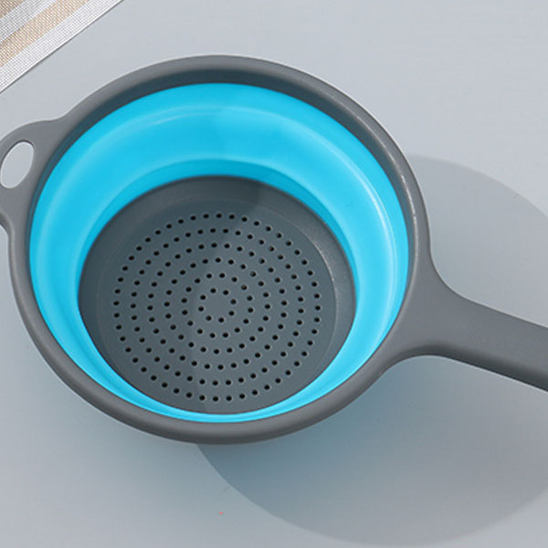 Collapsible Colander with Handle (Blue)