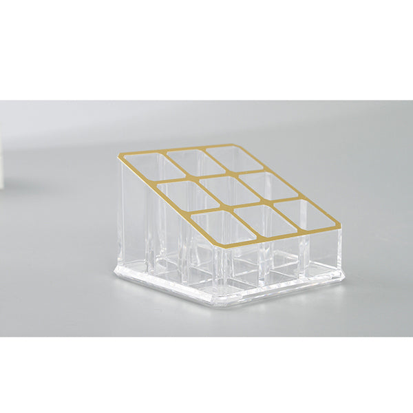 9 Compartments Gold-Plated Plastic Lipstick Organizer