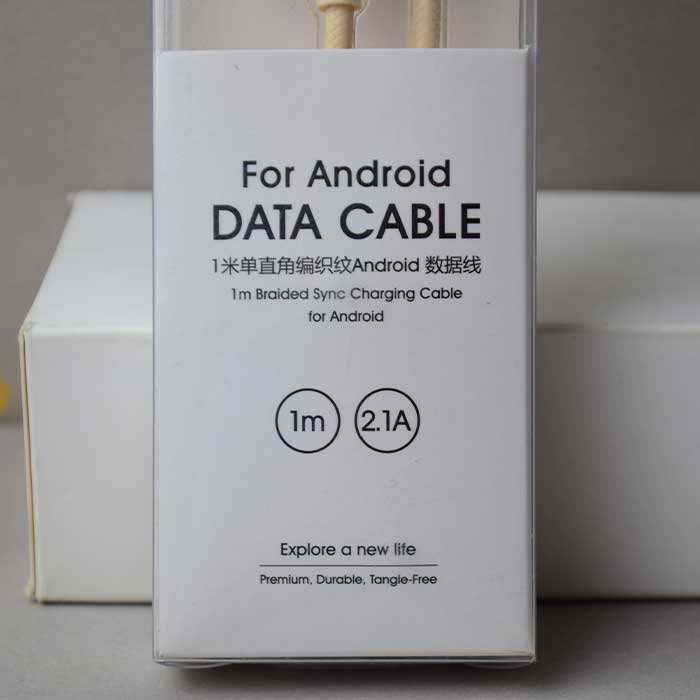 Android Software Cable 1 meter single right angle knitted Android data cable (golden)