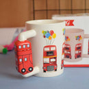 3D bus handle style ceramic mugs