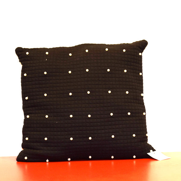 Fleece Fabric Sofa Cushion With Pearl (Black)