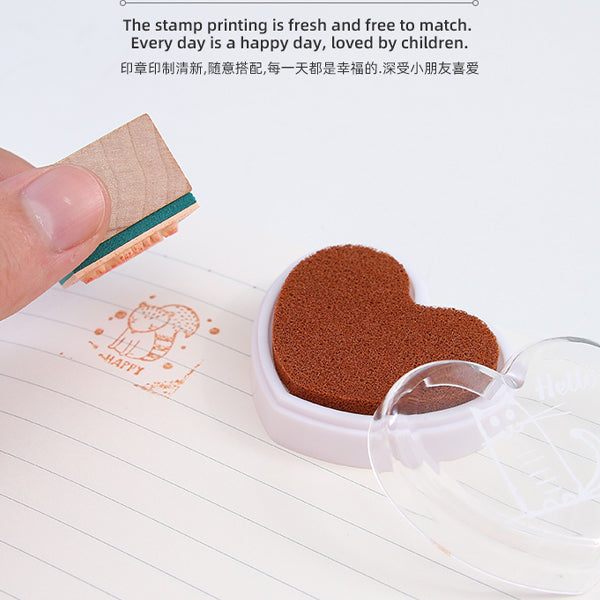 1-Colour Heart-Shaped Ink Pad (5.3*4.5*2cm) (price for 1 pcs)
