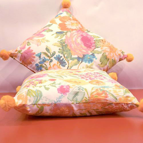 Premium Sofa Cushion Cotton Duck Fabric (Flowers Printed)