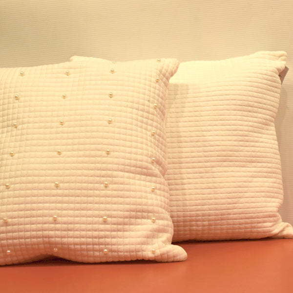 Cotton Fleece Geometric Check Design Sofa Cushion