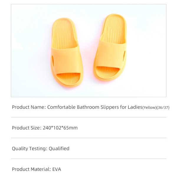 Simple comfortable bathroom slippers for ladies (Yellow, 36/37)