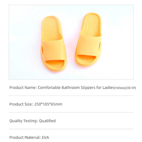 Simple comfortable bathroom slippers for ladies (Yellow, 38/39)