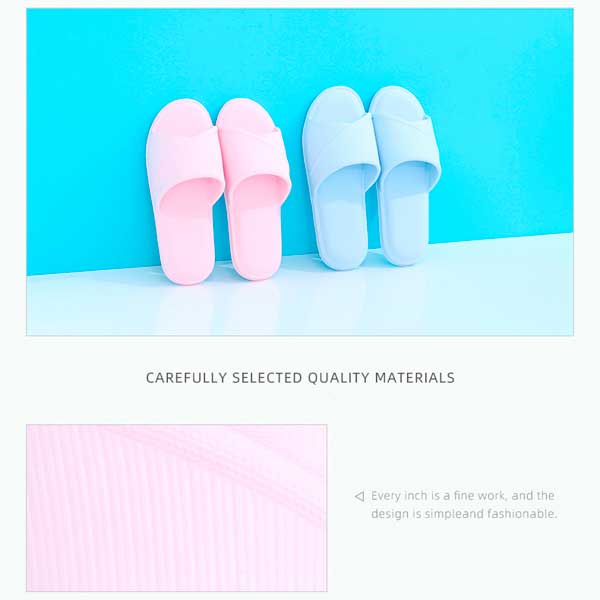 Stylish stripes bathroom slippers for ladies (Blue, 37/38)