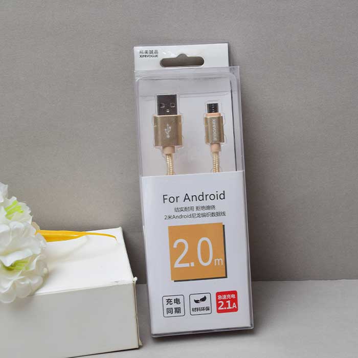 Android nylon knitted data cable (golden)