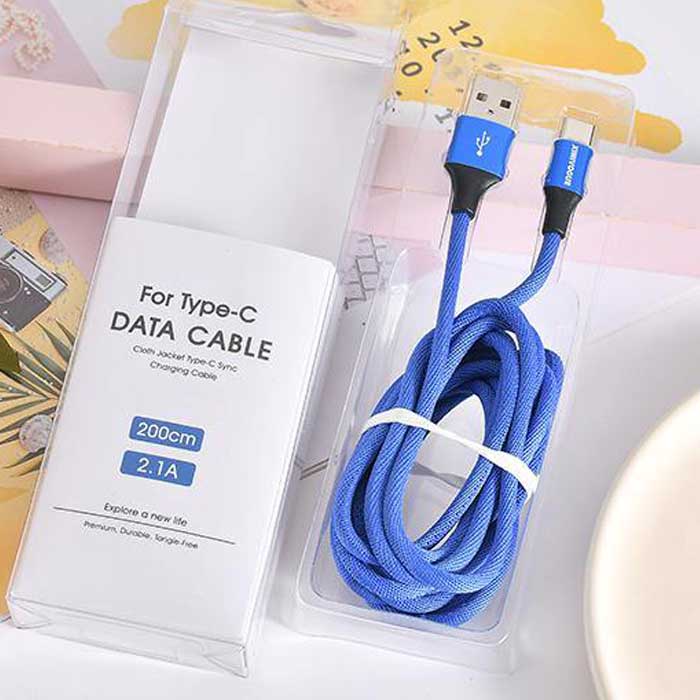TYPE-C fabric data cable (blue)