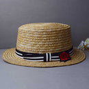 Rose embroidery knimetric straw grass cap - color-packages