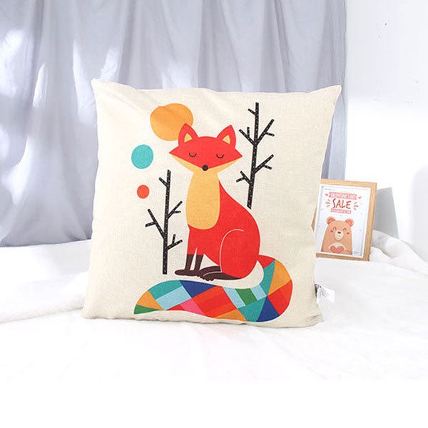 Cotton Linen Throw Pillow (Fox)