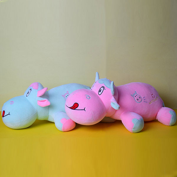 Cute Animal Cartoon Pink Cows Stuffed Plush Toy With Blanket ,Super Comfortable Soft Toy Children Birthday Present.