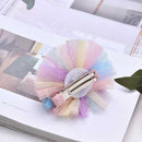 Landscape color rainbow yarn child clip