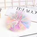 Princess Elsa Crown Children Bow Hair Clip - Net Back Of The Head Girls Hair Clip