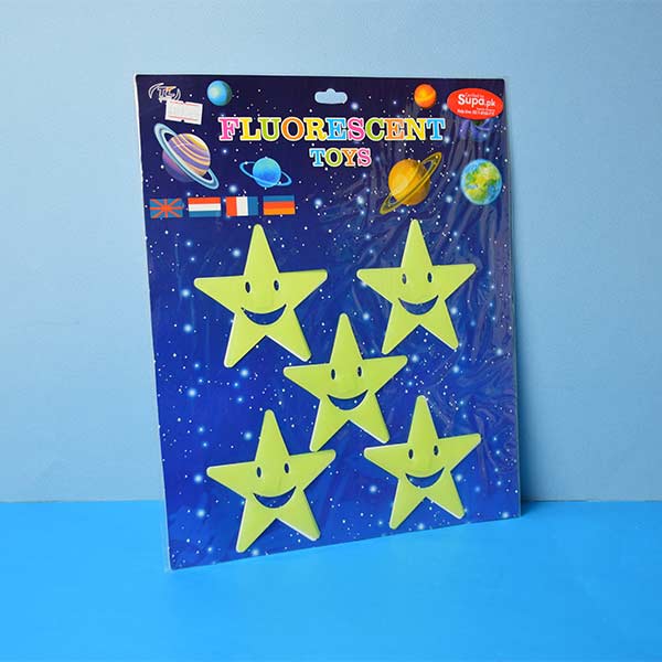 Stick-on Sparkle Fluorescent Glow in The Dark Plastic Wall Sticker, Star Shape Sticker Toy, Sticker For Kids.