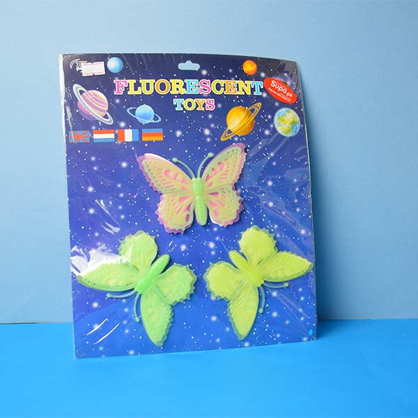Stick-on Sparkle Fluorescent Glow in The Dark Plastic Wall Sticker, Butterfly Shape Sticker Toy, Sticker For Kids.