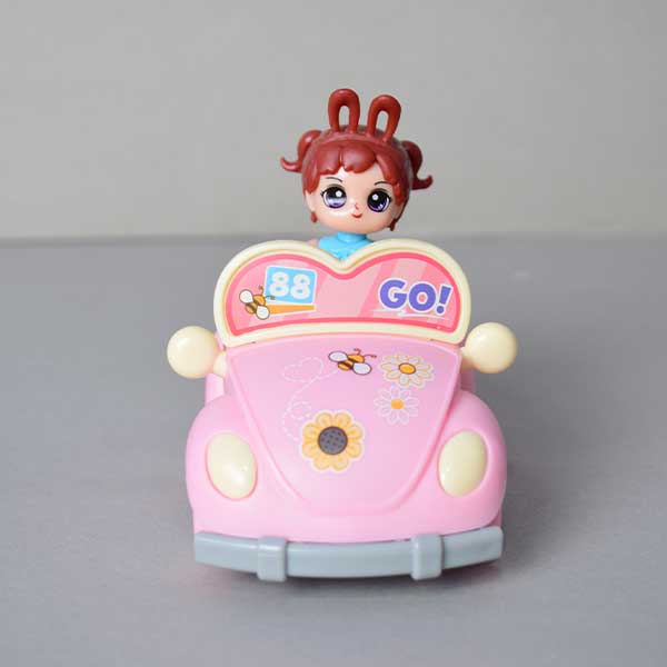 Cute Look Pull Back Doll Car Toy | Inertia Friction Baby Mini Car